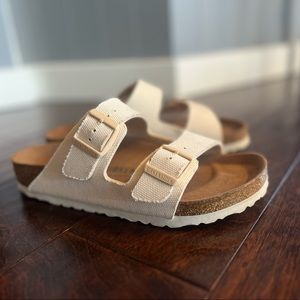 Birkenstock canvas Arizona slide sandal, size 36